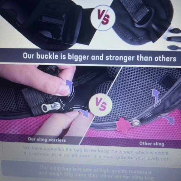 Yudodo small/med-sm pet carrier/vet visit/hands free travel, adjustable. Sturdy. - Picture 6 of 6